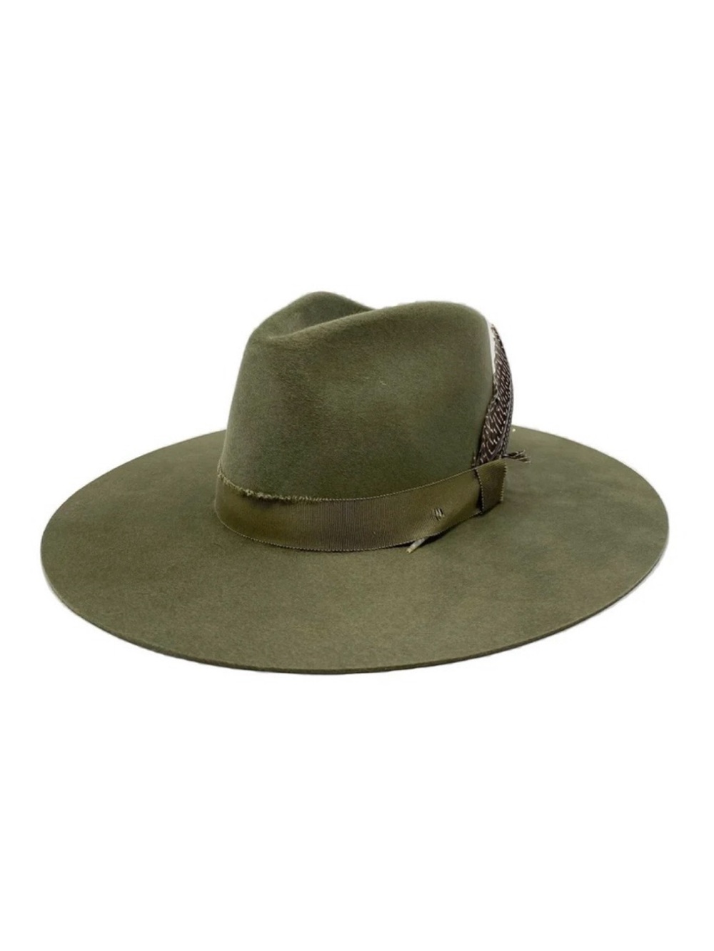 NWOT Anthropologie Lovely Bird Embroidered Verona Fedora In Pale Olive  Size Med